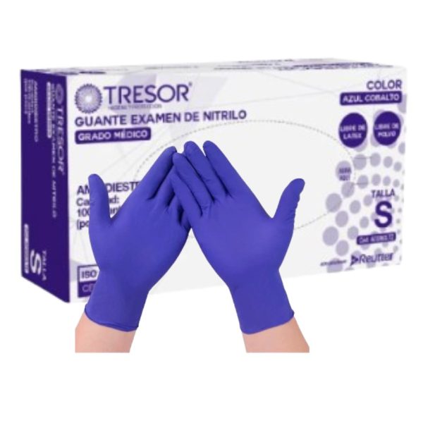 guante de nitrilo s cobalto 100u tresor