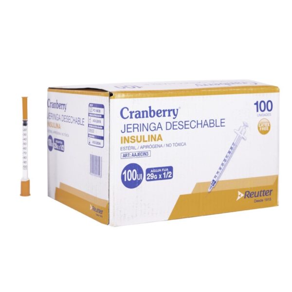 jeringa insulina 100ul 100u cranberry