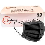 mascarilla 3p earloop negra 50u
