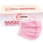 mascarilla 3p earloop rosada 50u