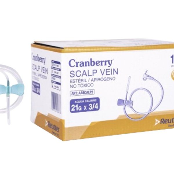 scalp vein 23g 100u cranberry